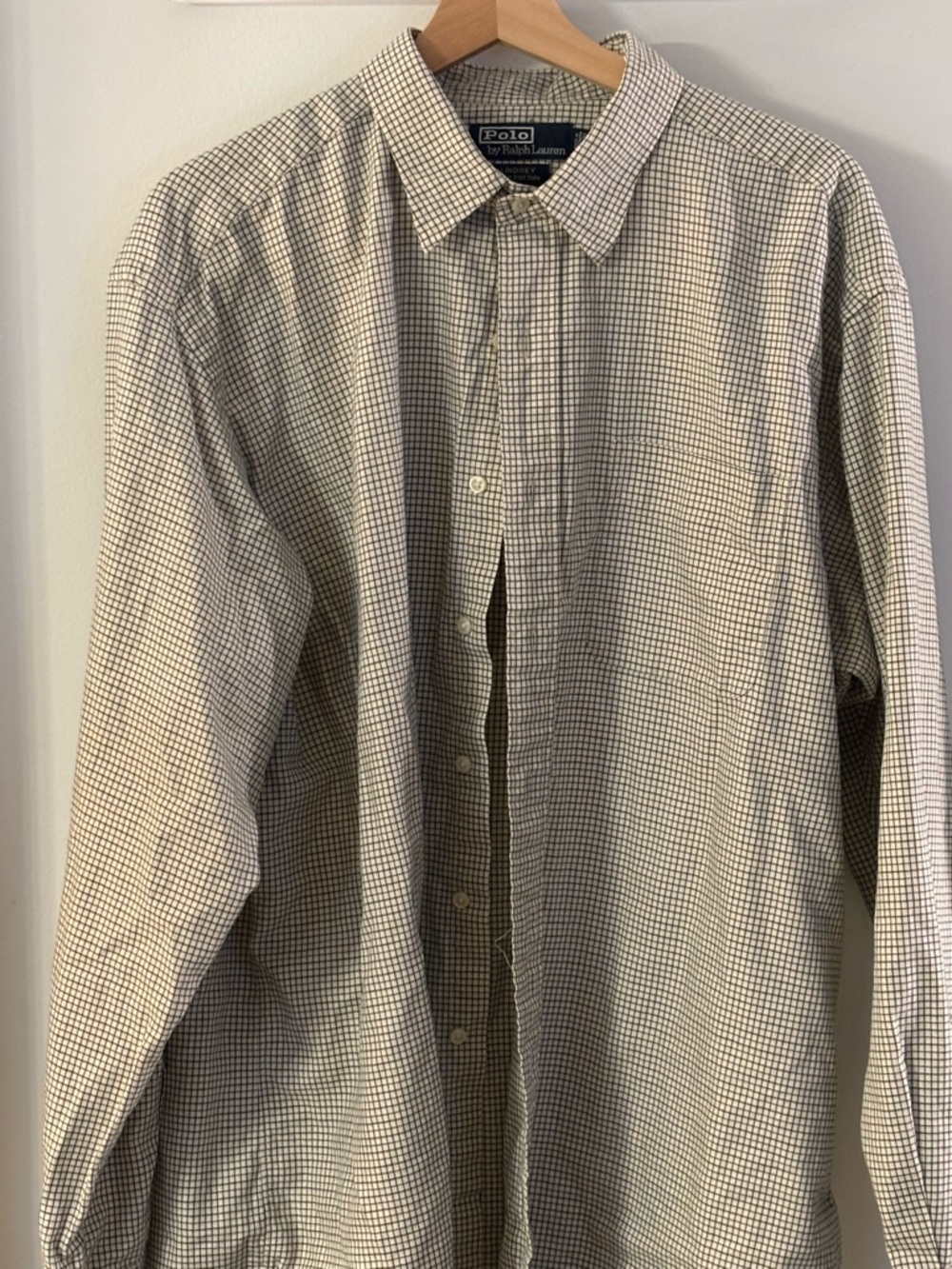 Polo by Ralph Lauren Beige Micro-Check Button-Down Shirt